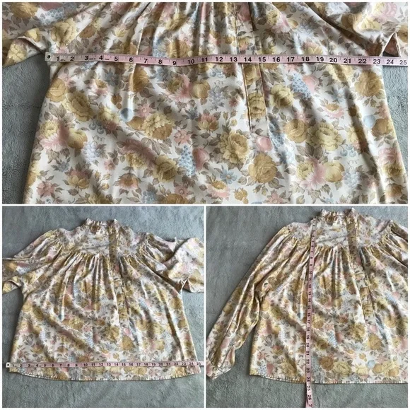 VTG 70s Handmade High Neck Ruffle Prairie Blouse - Picture 11 of 11